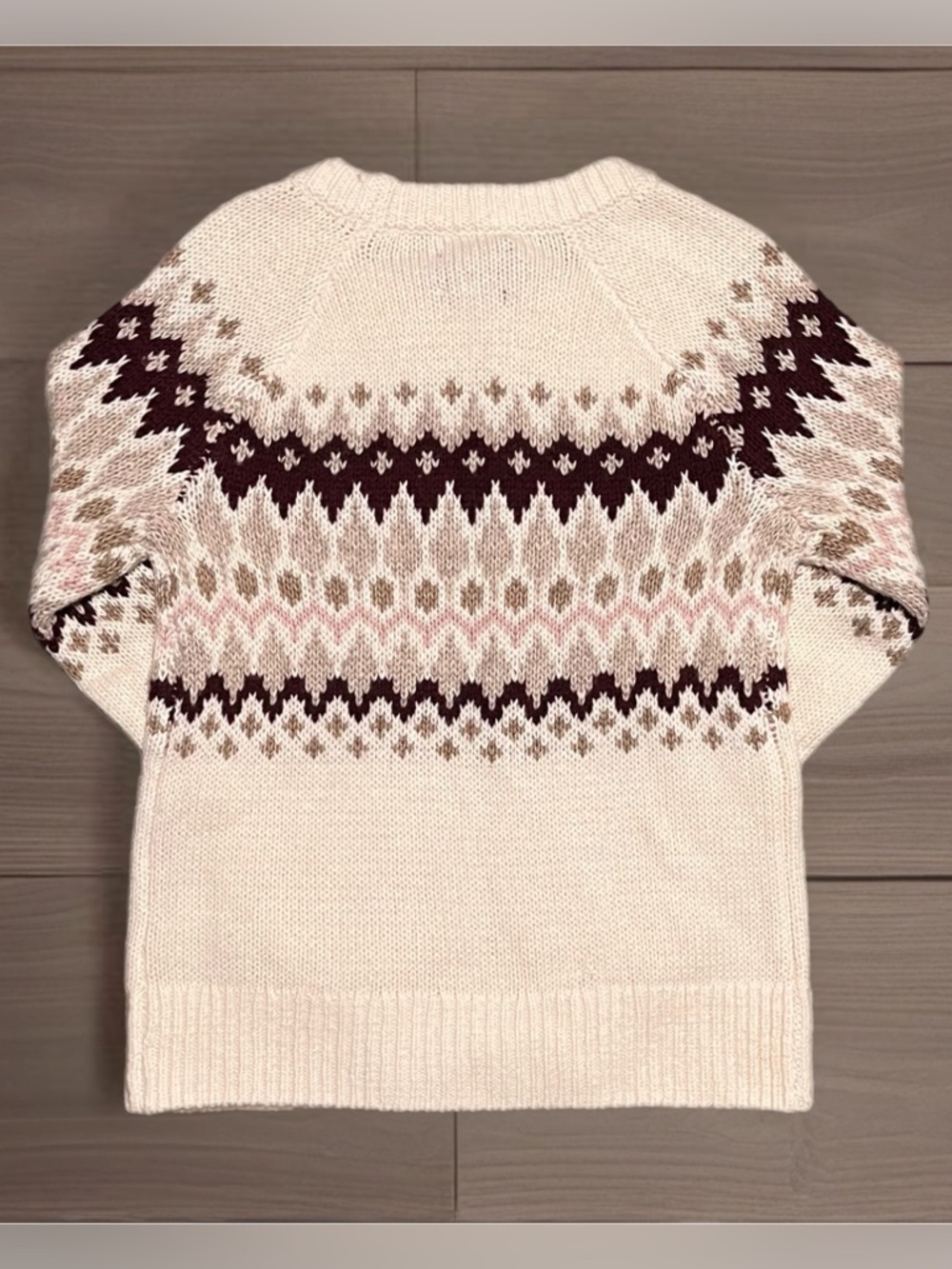 🍂 Abercrombie & Fitch Crewneck Sweater~Women’s Sz Sm~Cream w/ Fair Isle Pattern - Picture 6 of 11